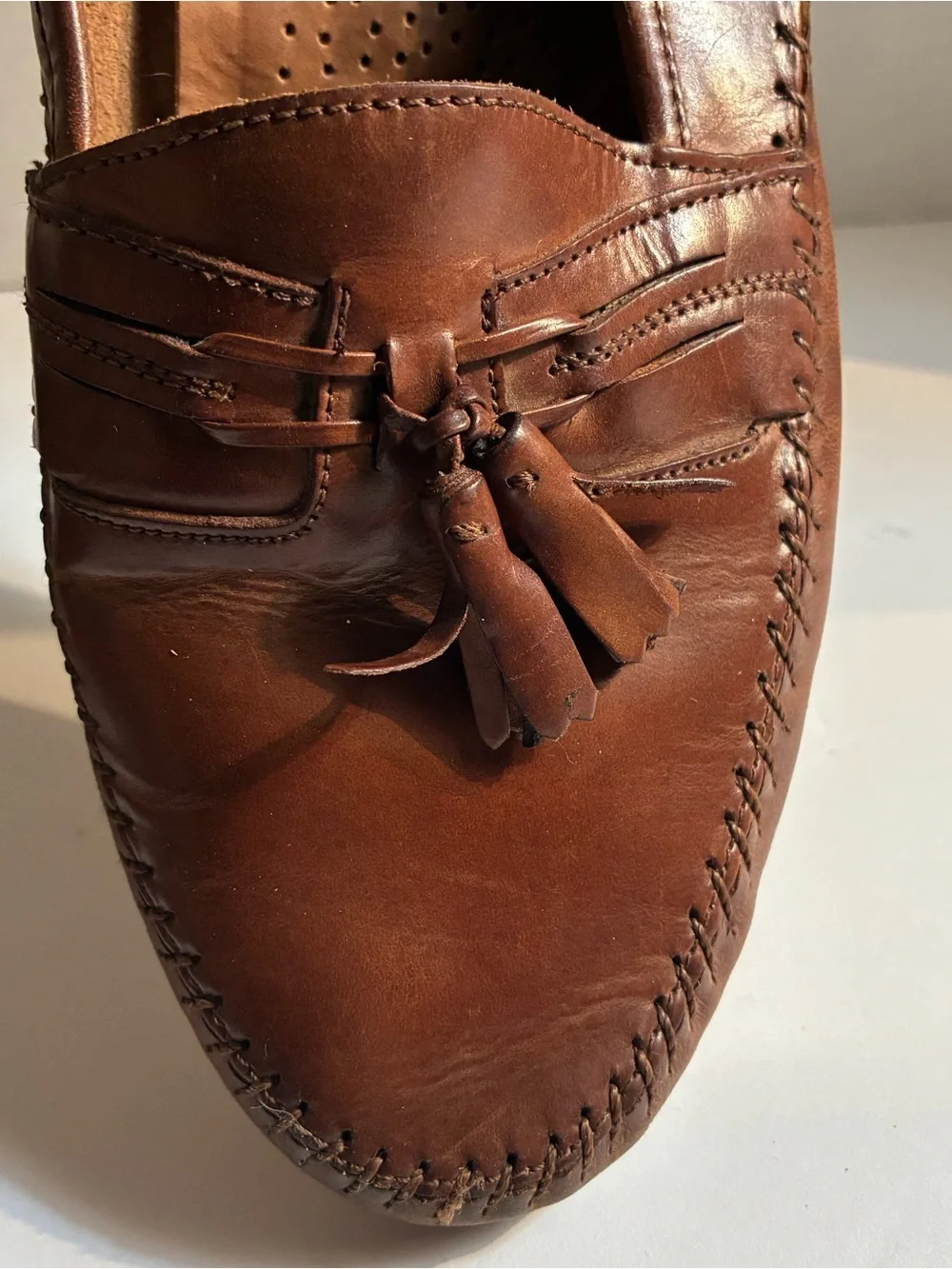 Giorgio Brutini Chestnut Brown Leather Tassel Loafers